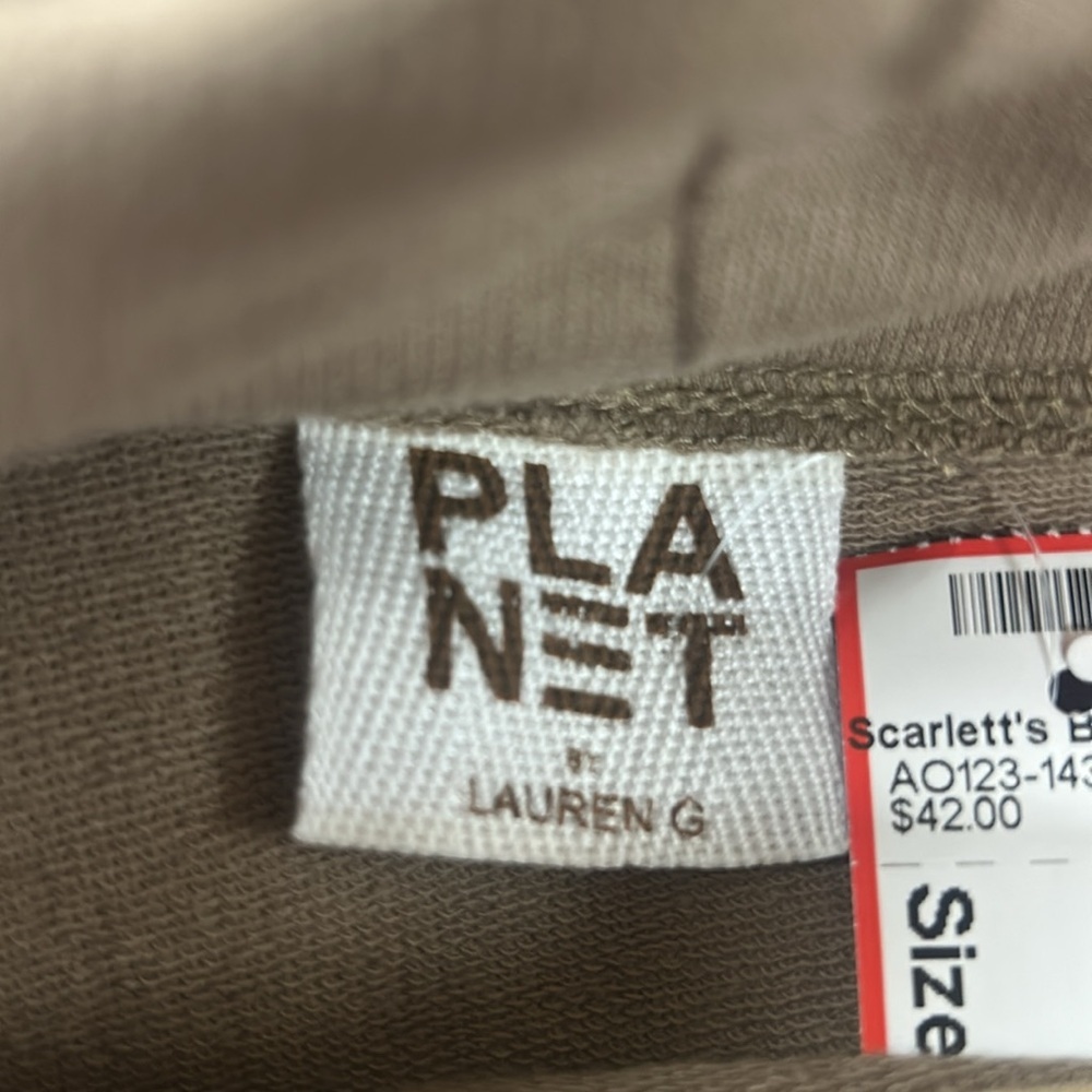 Tery Cloth Cowl Neck Top In Light Brown - Planet By Lauren G View 3